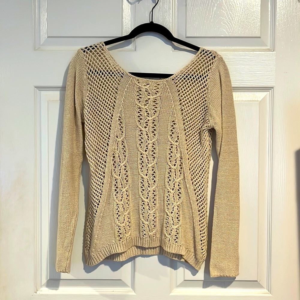 Between Me & You beige sweater, size M